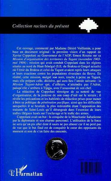 MAURITANIE SAHARIENNE (NOVEMBRE 1903 A MAI 1904), suivi de L'opposition des traitants du Sénégal à l'action de Coppolani (par Ge (9782738481917-back-cover)
