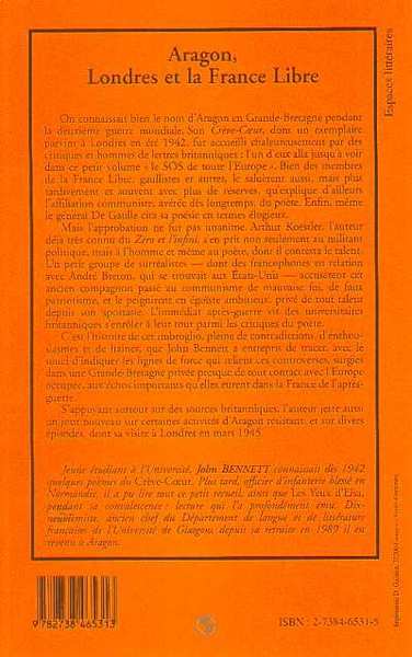 Aragon, Londres et la France Libre (9782738465313-back-cover)