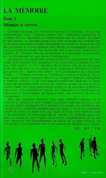 La Mémoire, Tome 1 : Mémoire et cerveau (9782738402554-back-cover)