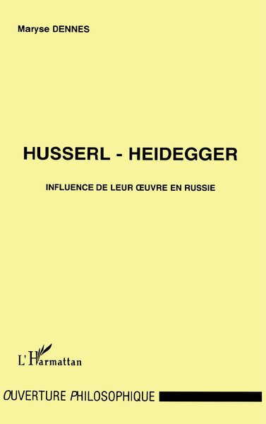 Husserl-Heidegger, Influence de leur oeuvre en Russie (9782738466075-front-cover)