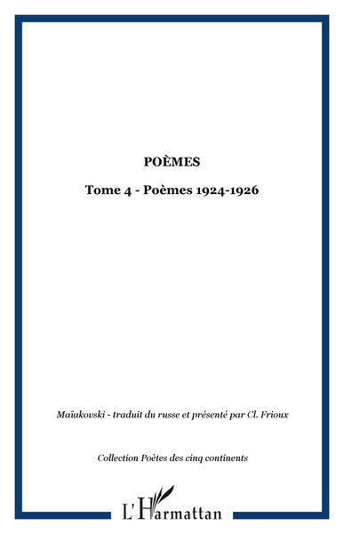 Poèmes, Tome 4 - Poèmes 1924-1926 (9782738494313-front-cover)