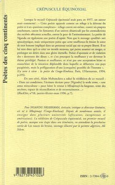 Crépuscule Equinoxial, Poèmes (9782738451026-back-cover)