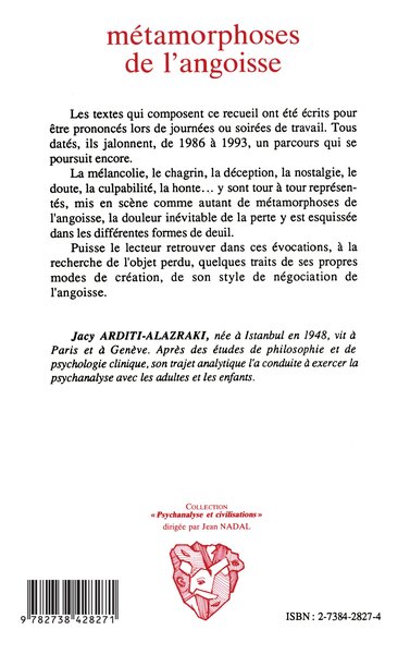 Métamorphoses de l'angoisse (9782738428271-back-cover)