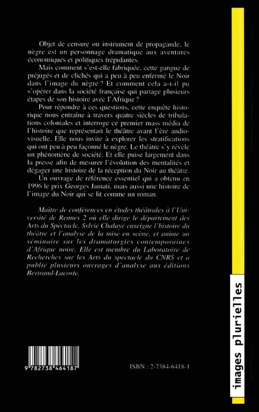Du Noir au Nègre, L'image du Noir au théâtre (1550-1960) (9782738464187-back-cover)