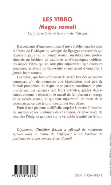 LES YIBRO MAGES SOMALI, Les juifs oubliés de la corne de l'Afrique (9782738488152-back-cover)