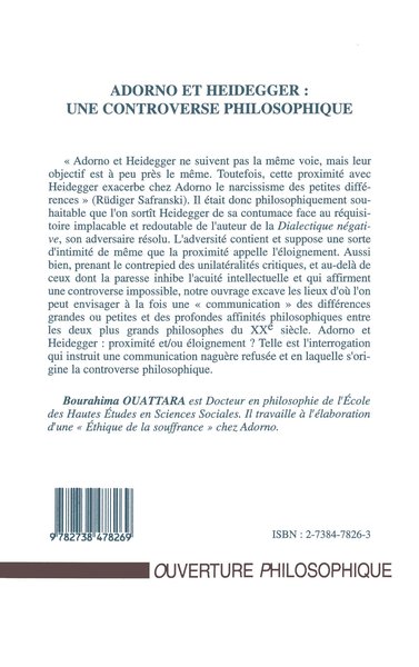 ADORNO ET HEIDEGGER : UNE CONTROVERSE PHILOSOPHIQUE (9782738478269-back-cover)