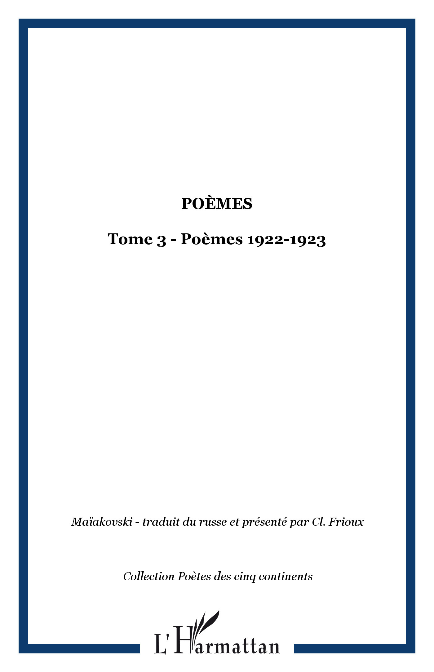 Poèmes, Tome 3 - Poèmes 1922-1923 (9782738493248-front-cover)