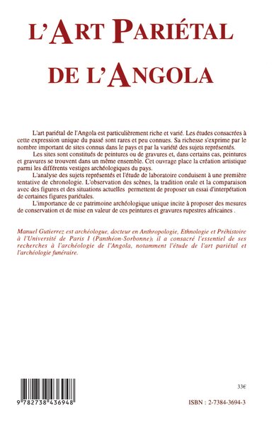 L'art pariétal de l'Angola (9782738436948-back-cover)