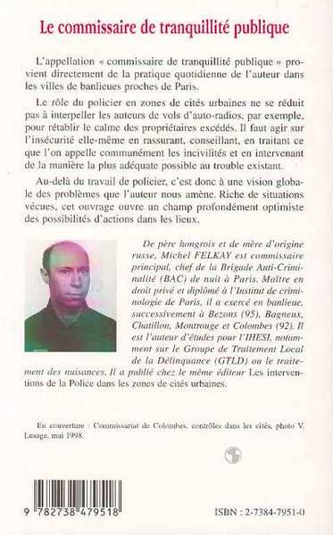 LE COMMISSAIRE DE TRANQUILLITÉ PUBLIQUE (9782738479518-back-cover)