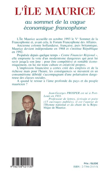 le Maurice au sommet de la vague économique francophone (9782738421135-back-cover)