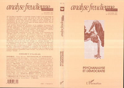 Analyse Freudienne, Psychanalyse et démocratie (9782738466792-front-cover)