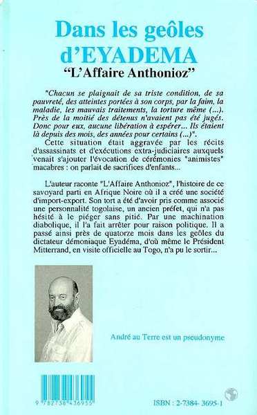 Dans les geôles d'Eyadema, L'affaire Anthonioz (9782738436955-back-cover)