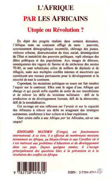 Afrique par les Africains, Utopie ou Révolution ? (9782738445612-back-cover)