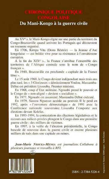 Chronique politique congolaise, Du nani-Kongo à la guerre civile (9782738452269-back-cover)