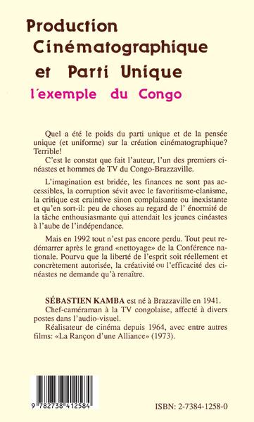Production cinématographique et parti unique, L'exemple du Congo (9782738412584-back-cover)