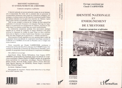 IDENTITE NATIONALE ET ENSEIGNEMENT DE L'HISTOIRE, Contextes européens et africains (9782738475657-front-cover)
