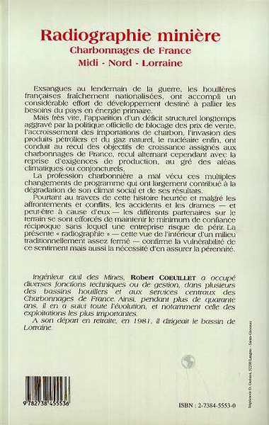 Radiographies minières, Charbonnages de France - Midi-Nord-Lorraine (9782738455536-back-cover)