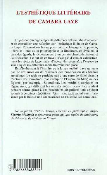 L'ESTHETIQUE LITTERAIRE DE CAMARA LAYE (9782738488824-back-cover)