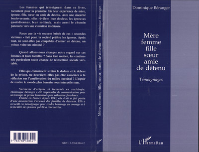 MÈRE FEMME FILLE SUR AMIE DE DÉTENU, Témoignages (9782738498441-front-cover)