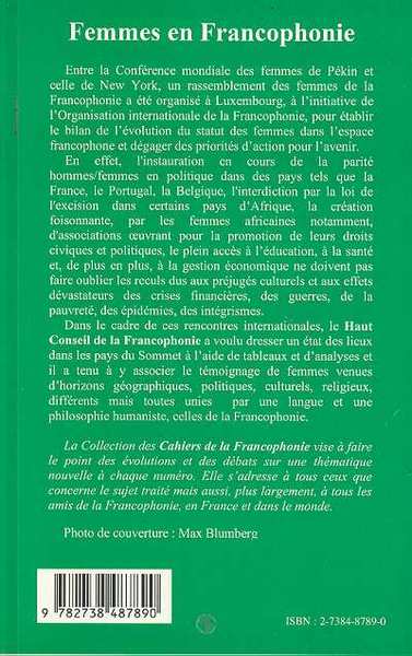 FEMMES EN FRANCOPHONIE (9782738487896-back-cover)