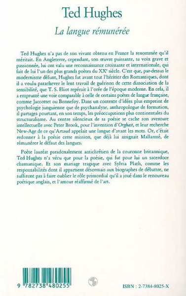 TED HUGHES, La langue rémunérée (9782738480255-back-cover)