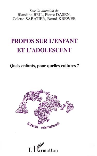 PROPOS SUR L'ENFANT, L'ADOLESCENT (9782738479303-front-cover)
