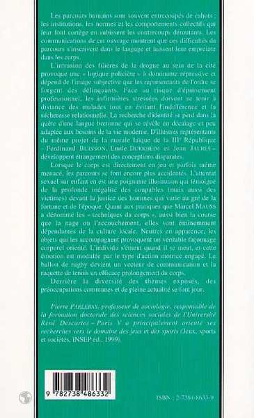 LE CORPS ET LE LANGAGE : PARCOURS ACCIDENTÉS (9782738486332-back-cover)