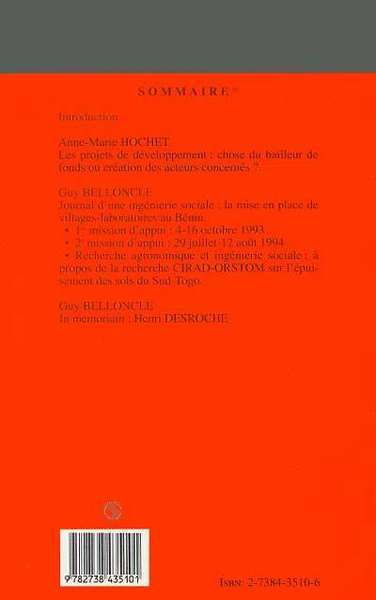 Cahiers d'Ingénierie Sociale, Une nouvelle méthode de vulgarisation au Bénin (9782738435101-back-cover)