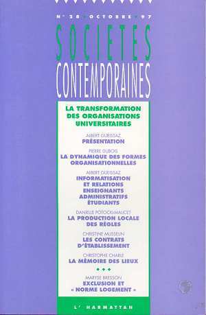 Sociétés Contemporaines, La transformation des organisations universitaires (9782738458292-front-cover)