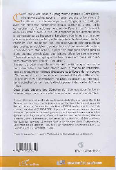 LES ANCRAGES URBAINS ET SOCIAUX DE L'ESPACE UNIVERSITAIRE À LA RÉUNION, Des ethnologues sur le campus (9782738488329-back-cover)