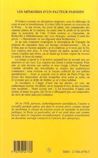 Les mémoires d'un facteur parisien (9782738447760-back-cover)