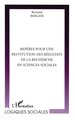 REPÈRES POUR UNE RESTITUTION DES RÉSULTATS DE LA RECHERCHE EN SCIENCES SOCIALES (9782738497086-front-cover)