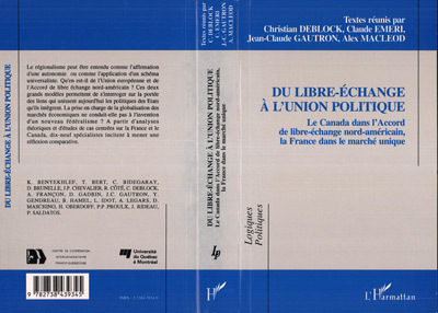 Du libre-échange à l'union politique, Le Canada, la France (9782738439345-front-cover)