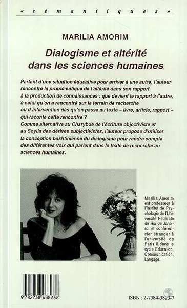 Dialogisme et altérité dans les sciences humaines (9782738438232-back-cover)