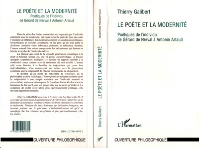 Le Poète et la Modernité, Poétiques de l'individu de Gérard de Nerval à Antonin Artaud (9782738469755-front-cover)