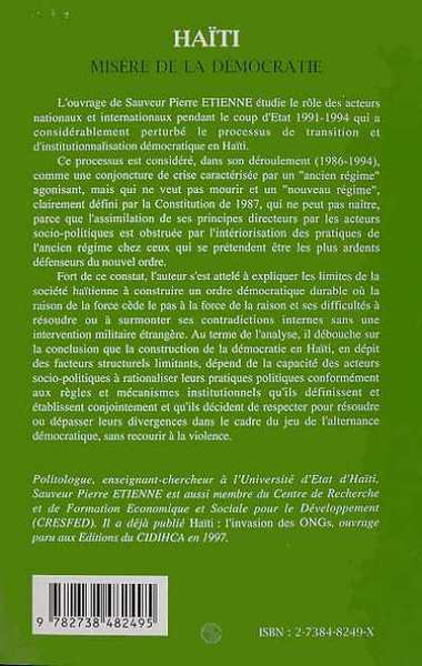 HAÏTI MISÈRE DE LA DÈMOCRATIE (9782738482495-back-cover)