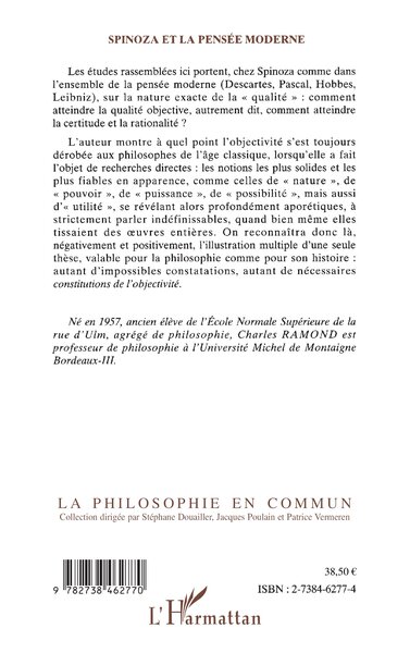 Spinoza et la Pensée Moderne (9782738462770-back-cover)