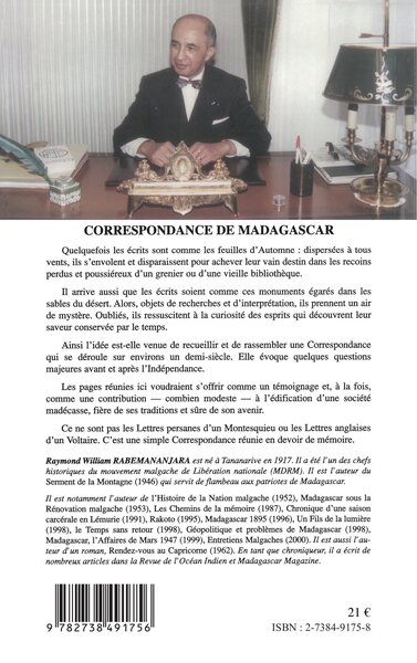 CORRESPONDANCE DE MADAGASCAR 1950-1999, Tome 1 (9782738491756-back-cover)