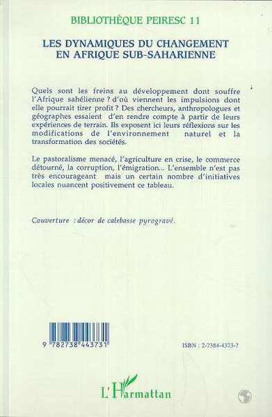 Les dynamiques du changement en Afrique sub-saharienne, Freins et impulsions (9782738443731-back-cover)