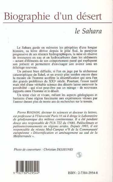 Biographie d'un désert, Le Sahara (9782738429544-back-cover)