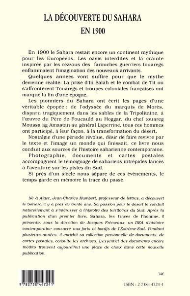 La découverte du Sahara en 1900 (9782738447241-back-cover)