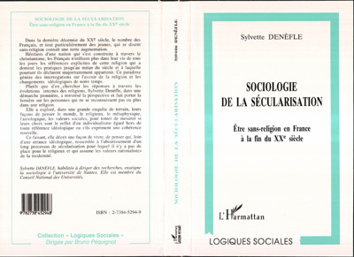 SOCIOLOGIE DE LA SECULARISATION, Être sans-religion en France à la fin du XXe siècle (9782738452948-front-cover)