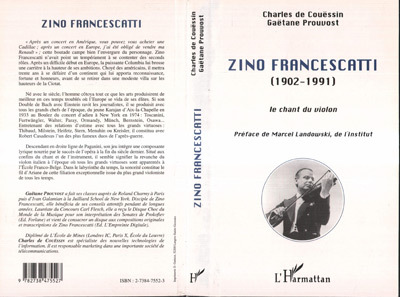 ZINO FRANCESCATTI (1902-1991), Le chant du violon (9782738475527-front-cover)