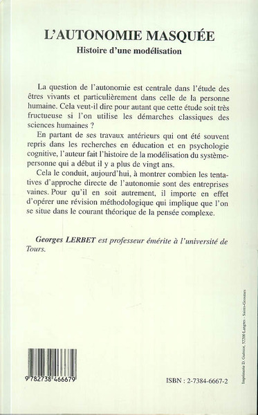 L'autonomie Masquée (9782738466679-back-cover)