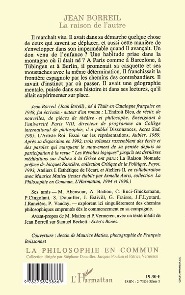 Jean Borreil, La raison de l'autre (9782738438669-back-cover)