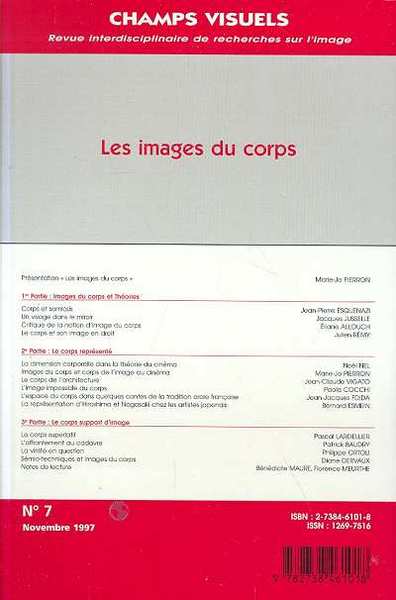 Champs de l'Audiovisuels (anciennement Champs Visuels), LES IMAGES DU CORPS (9782738461018-back-cover)