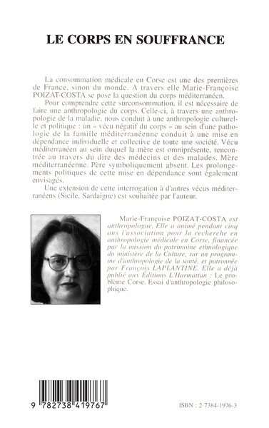 Le corps en souffrance, Une anthropologie de la santé en Corse (9782738419767-back-cover)