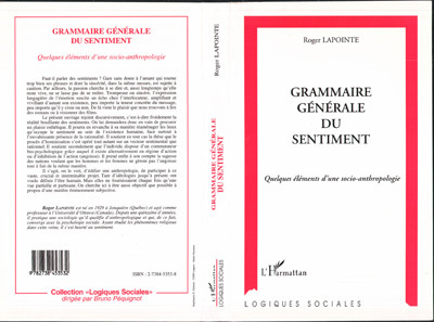 GRAMMAIRE GENERALE DU SENTIMENT, Quelques éléments d'une socio-anthropologie (9782738453532-front-cover)