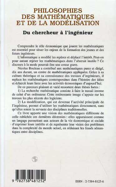 Philosophies des mathématiques et de la modélisation, Du chercheur à l'ingénieur (9782738481252-back-cover)