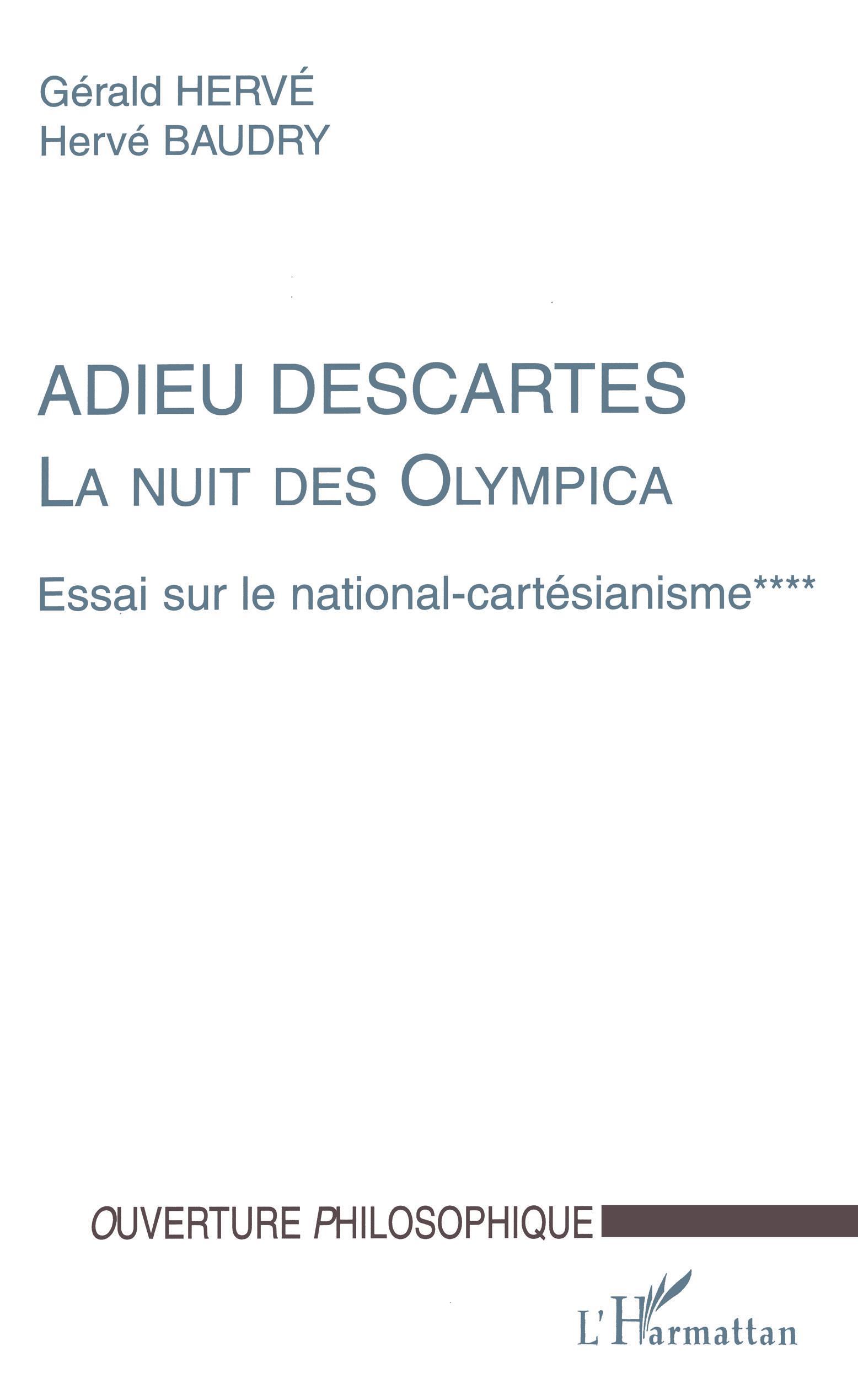 ADIEU DESCARTES, Essai sur le national-cartésianisme (9782738482761-front-cover)